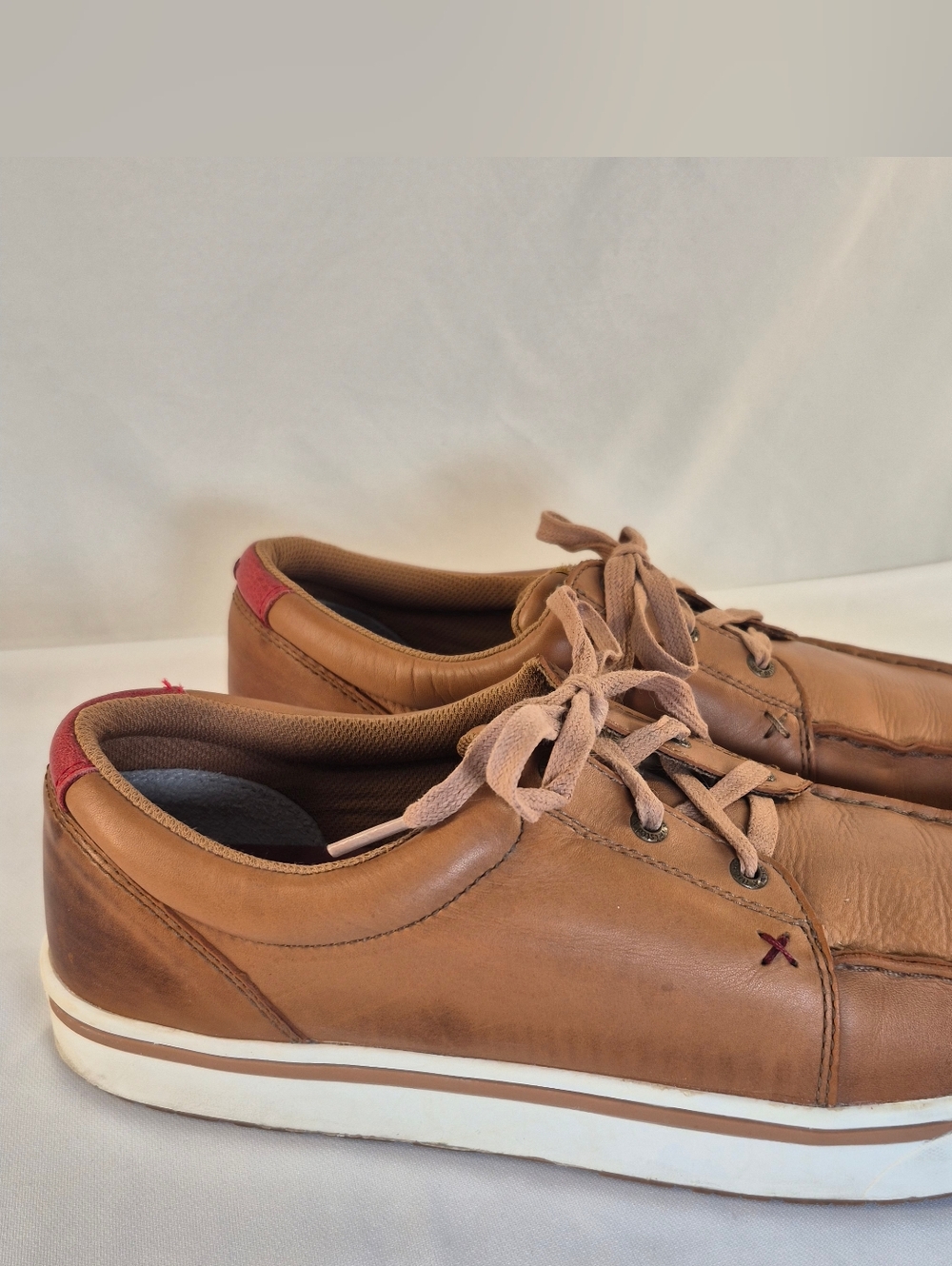 Twisted X Kicks Men's 12M Lace-Up Comfort Shoes Sneakers Tan Leather